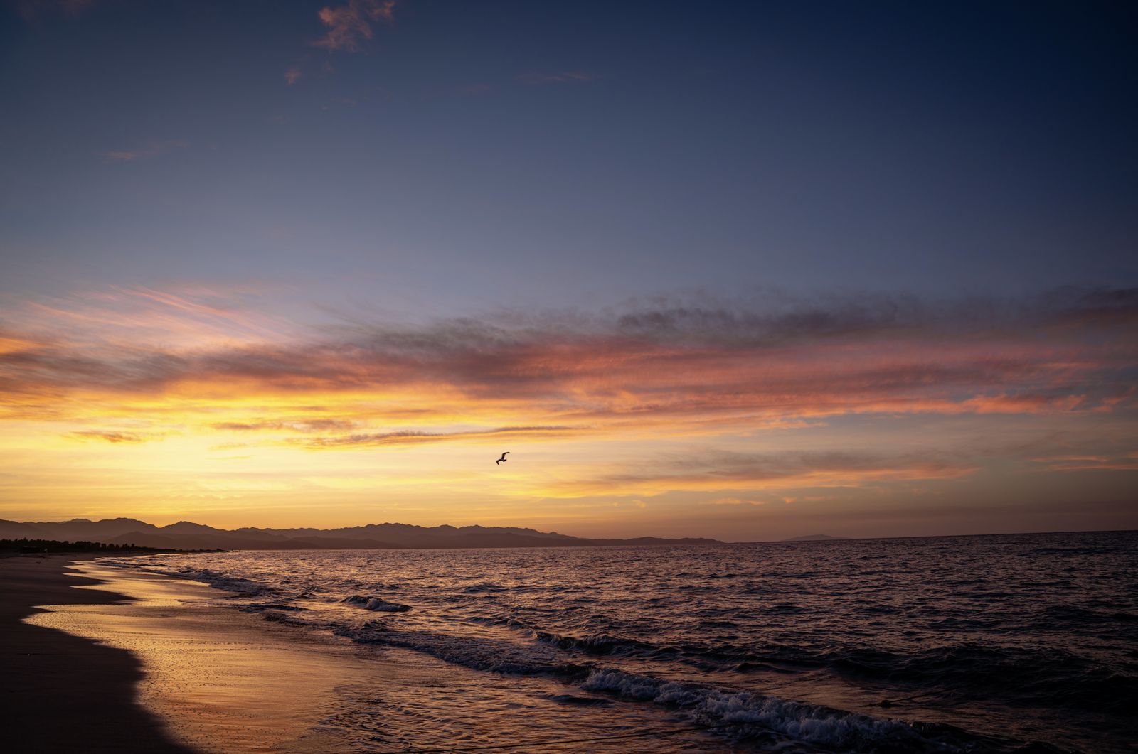 Costa Palmas beach at sunset