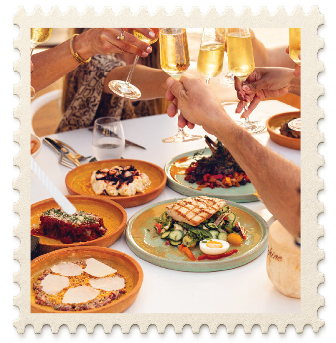 Gourmet dishes spread